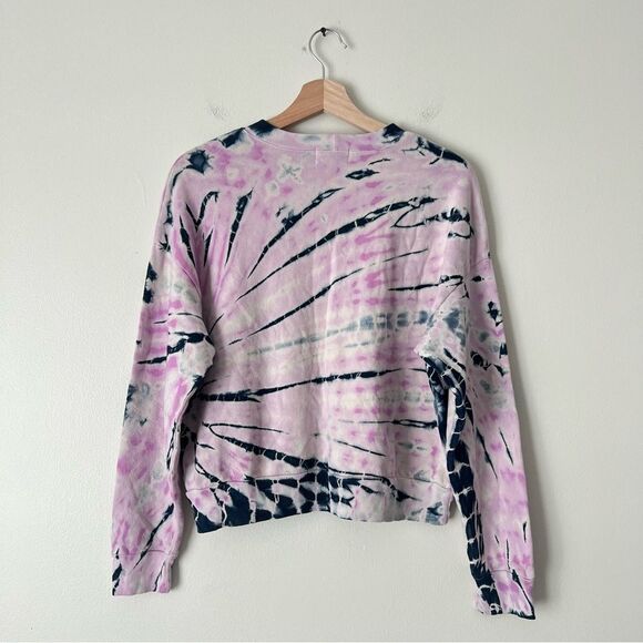 Monrow Bamboo Burst Tie-Dye Sweatshirt Pink NEW Size Small - Picture 5 of 8